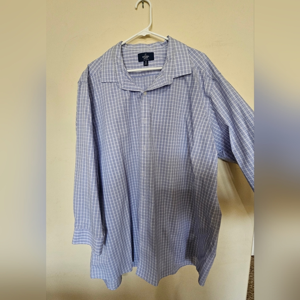 Men's Light Blue Plaid Shirt